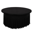 thumbnail image 3 of BalsaCircle 5 feet Black Wavy Spandex Fitted Round Tablecloth Table Skirt Table Linens, 3 of 8