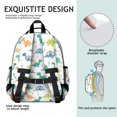 thumbnail image 5 of White Dinosaurs Skeletons Pattern Cute School Backpack Bag for School with Padded Back and Adjustable Shoulder Straps 15.25"x11.5"x5.25", 5 of 5