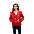 thumbnail image 2 of First Manufacturing WBM2806-M-FRL Brooklyn Fashion Leather Jacket for Men, Fire Red - Medium, 2 of 7