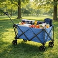 thumbnail image 3 of Carrito Vagon Plegable Multiusos con Estructura de Acero Reforzado y Ruedas para Exterior Resistentes - Carro Vagon Portatil soporta hasta 120 kg Ideal para Mandado Supermercado y Transportar (Azul), 3 of 6