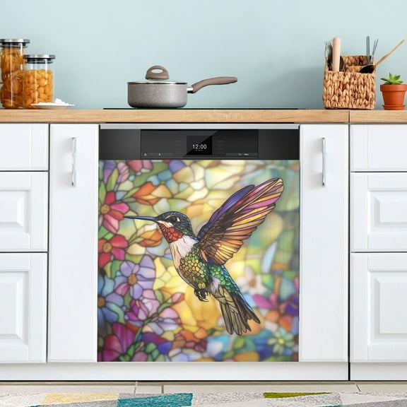 Dishwasher Sticker Dishwasher Cover Magnet Refrigerator Home Decorative Art Kitchen Panel Decal Beautiful Hummingbird 23x26 Inch