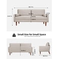 Koorlian 2-Seater Mid Century Modern Beige Fabric Sofa Couch with ...
