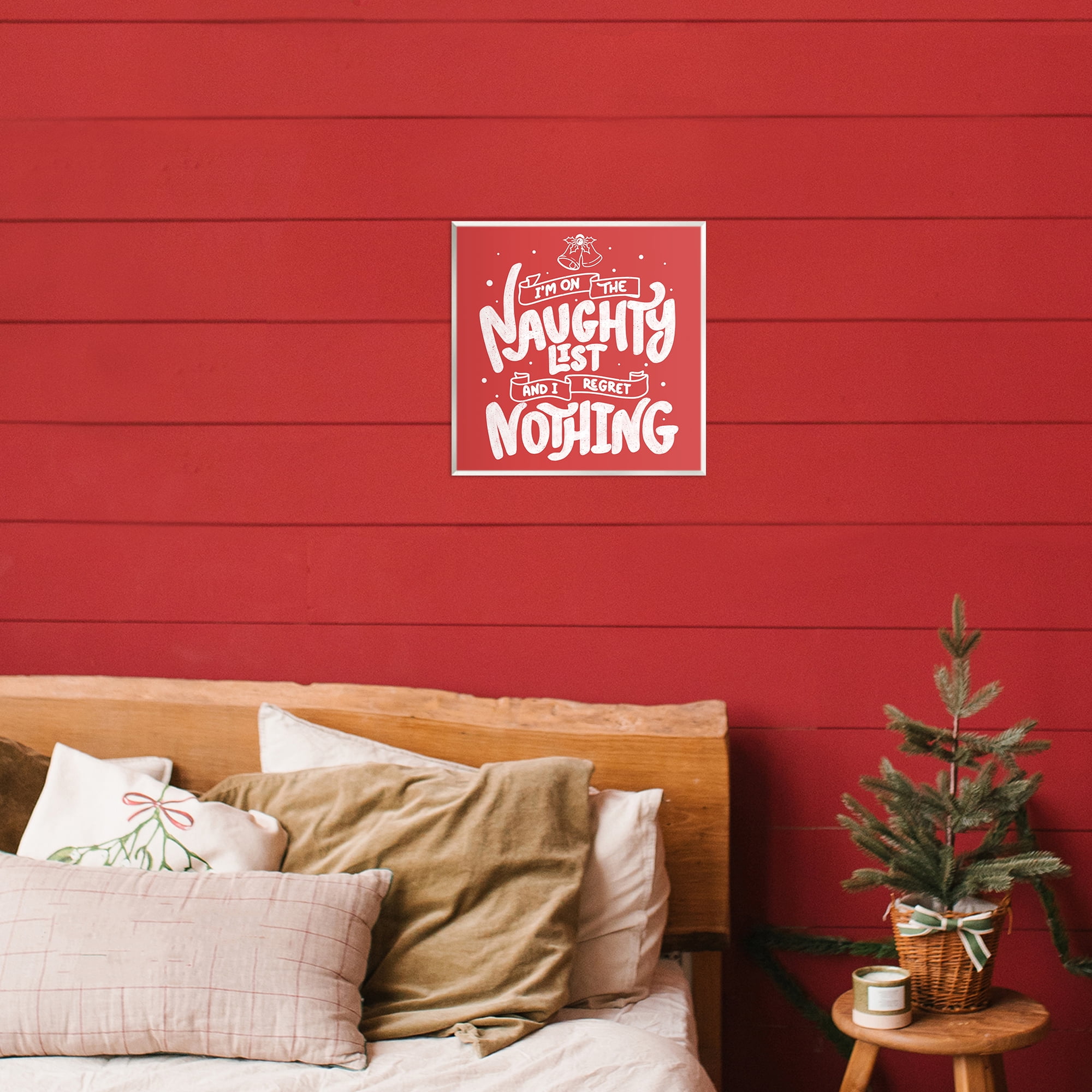 Stupell Industries Naughty List Regret Nothing Wall Plaque Art, design by Tobe Fonseca