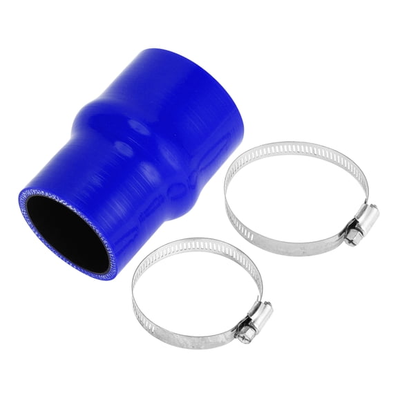Unique Bargains 1 Set 54mm/2.13"-63mm/2.48" 102mm/4.02" Length Blue Car Silicone Hose with Clamps Hump Hose Coolant Hose Universal