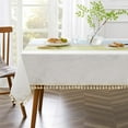 thumbnail image 3 of Embroidered Tablecloth for Dining Table,Dust Proof Spillproof Soil Resistant Cotton Linen Rectangle Table Cloths (Coffee Wheat, Rectangle/Oblong, 55'x70'', 4-6 Seats), 3 of 6