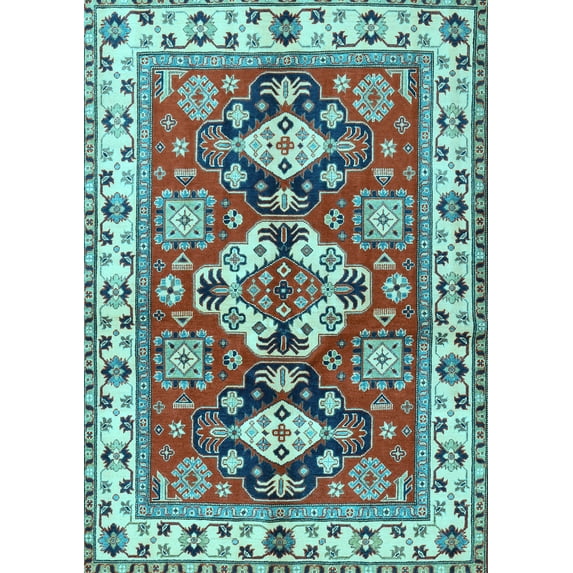 Ahgly Company Indoor Rectangle Persian Light Blue Traditional Area Rugs, 8' x 10'