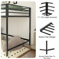 thumbnail image 3 of Lisonu Adam Sturdy Junior Twin Loft Bunk Bed Metal Black for and Adult, Low Profile Junior Twin Loft Bunk Bed with Ladder and Guardrails, Easy Climbing, Beds for Bedroom, 3 of 13
