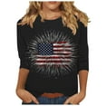thumbnail image 2 of BLTIBY Womens Blouse Summer Independence Day Printed Round Neck Short Sleeve Shirts Loose Novelty Graphic T-Shirts Fashion Casual Pullover Tops 2025 Multicolor 9 L, 2 of 5