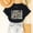 Black, variant on YHAJDS Women's Round Neck Tops Letter Print Short Sleeve Loose Casual Summer Daily Blouse