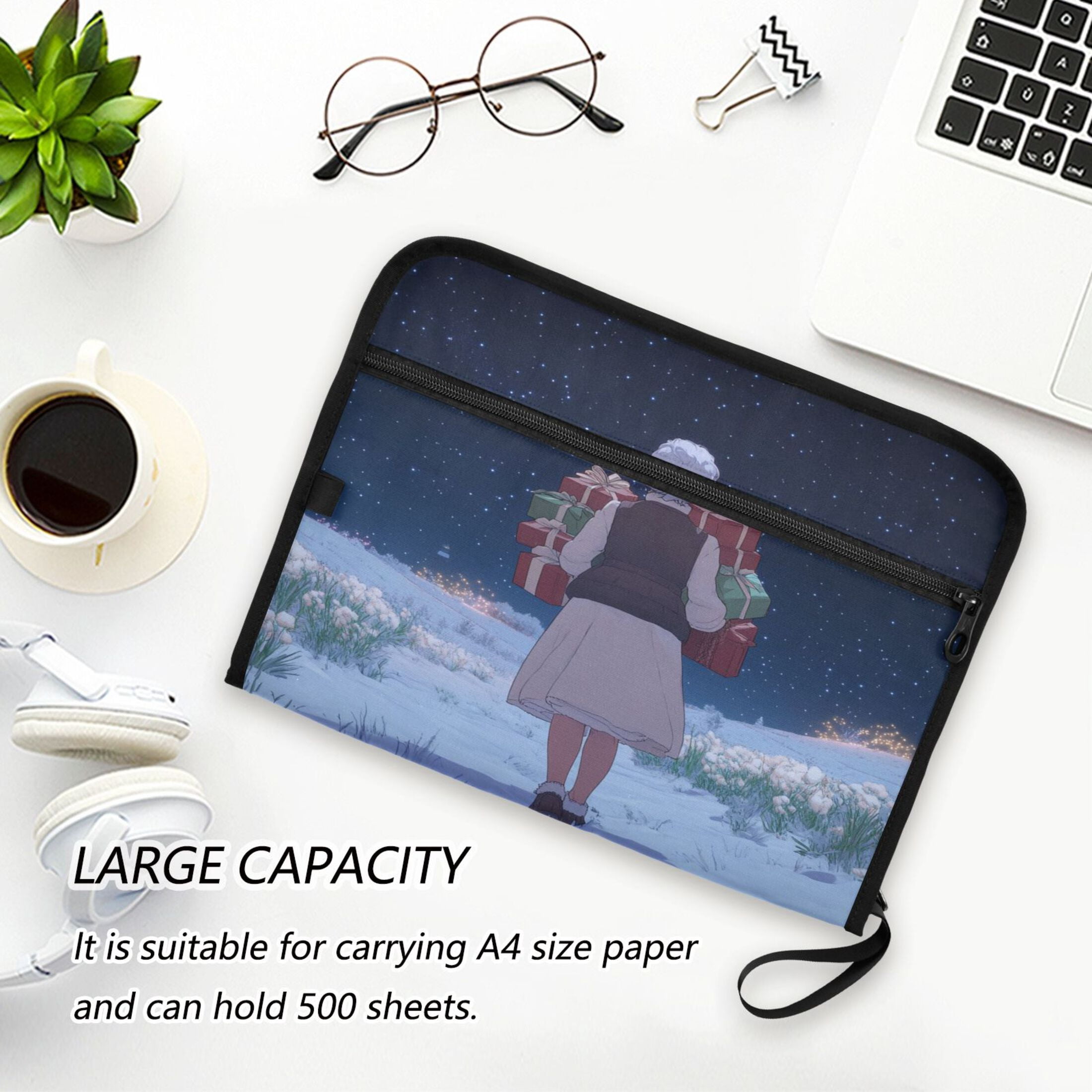 WOBOGO Gift Giving Granny Expanding File Folder Letter Size Accordion Filing Organizer 13 Pocket Separate Organ Pocket