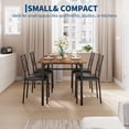 thumbnail image 4 of Space-Saving 5-Piece Dining Table Set for 4 – Farmhouse Style Wood Table with Upholstered Chairs, 4 of 8
