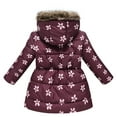 thumbnail image 5 of Binhe Toddler Girls Winter Long Sleeve Fashion Thick Warm Hooded Down Soft Coat Down Paraks for Zippered Hooded Cotton Jacket, 5 of 8