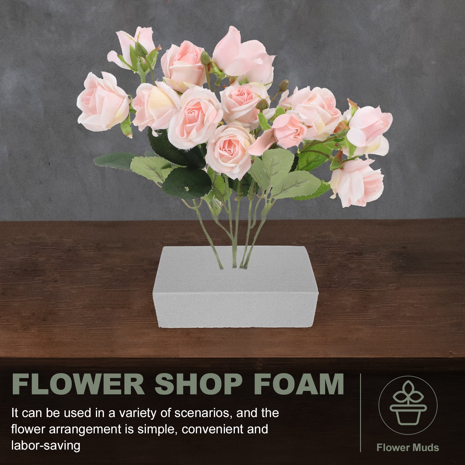 Toddmomy Flower Arrangement Foam Black 6Pcs 8.9X4.1X2.8In