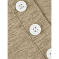 thumbnail image 5 of Lumento Women Short Sleeve V Neck Henley Shirts Button Down Tunic Blouse T-shirt Khaki S, 5 of 6