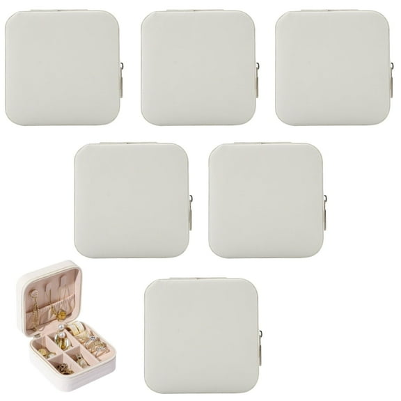 Bridesmaid Proposal Gifts Travel Jewelry Case Jewelry Travel Organizer Small Bachelorette party Jewelry Box Bridesmaid Gift Boxes Mini Storage Organizer Storage Box (8, White)