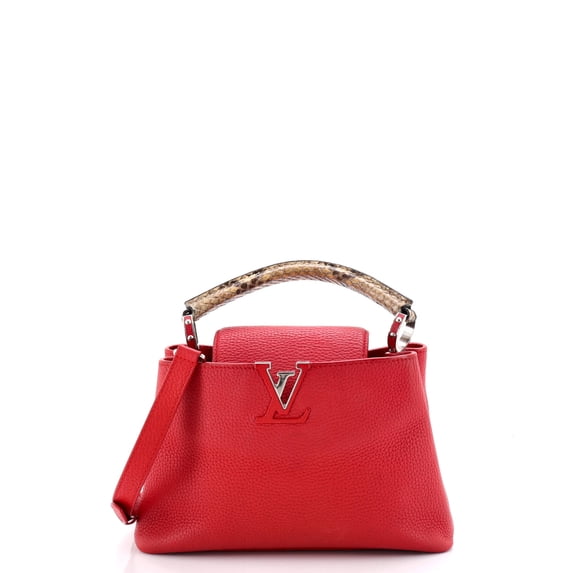 Pre-Owned Capucines Bag Leather with Snakeskin BB By Rebag