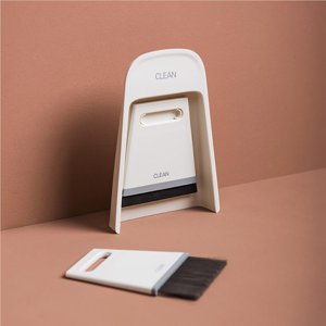 Mini Broom Dustpan Set Desktop Broom Dust Pan Table Desktop Working Tiny Dustpan Brush Set For Cleaning Table Countertop Keyboard Grey White