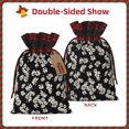 thumbnail image 2 of Pofeuu Daisies Flowers Print Burlap Bags with Drawstrings Drawstring Gift Bags Pouch Bag for Thankgiving Birthday Party Gift Wrapping Treats and Party Favors-Black, 2 of 8