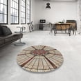 thumbnail image 3 of Ahgly Company Indoor Square Patterned Deep Peach Orange Novelty Area Rugs, 4' Square, 3 of 6