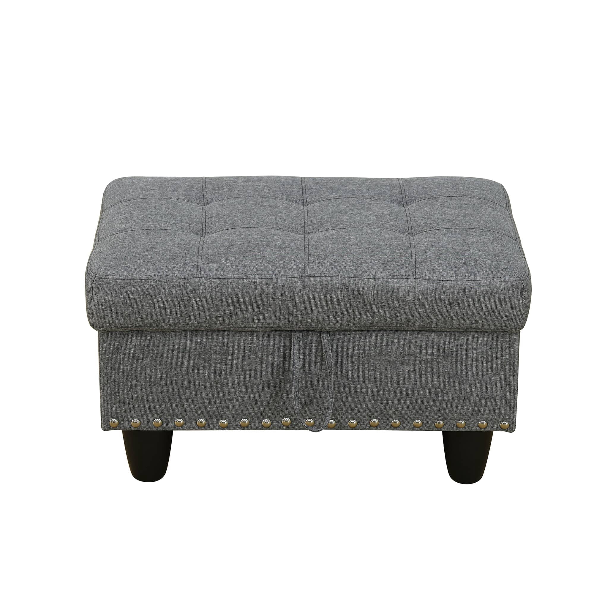 MAYEERTY 97" Linen Sectional Couch (3-Piece Set) - Living Room Sofa, Gray