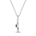 thumbnail image 2 of AFFY Mother's Day Jewelry Gifts Round Cut Simulated Amethyst Open Heart Mom Pendant Necklace In 14k White Gold Over Sterling Silver, 2 of 5