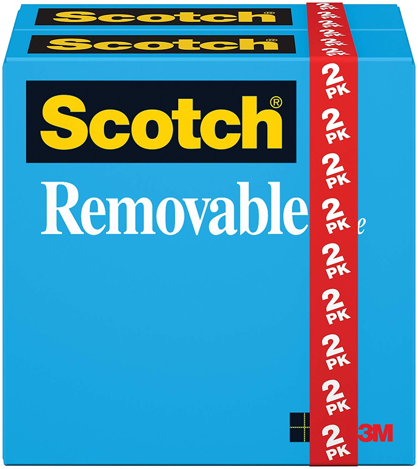 3//4 x 1296 Inches 2 Rolls 3 Pack 811-2PK Invisible Boxed Non-Damaging Scotch Removable Tape Engineered for Hanging