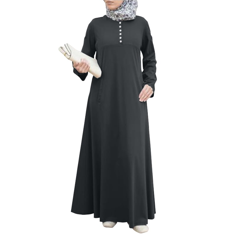black plain maxi dress