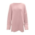 thumbnail image 6 of larppty Sweaters for Women 2025 Fall Long Sleeve Casual Loose Fit Knitted Basic Pullover Sweater Tops (Pink, L), 6 of 7