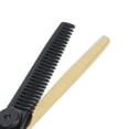 thumbnail image 3 of Tijeras para el cabello Tijeras de peluquería portátiles de acero inoxidable para el hogar, oro negro, 5,5 pulgadas, 3 of 8