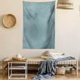 thumbnail image 2 of Neutral Color Tapestry, Overlapped Style Rounds with Geometric Square Ornaments Pattern, Wall Hanging for Bedroom Living Room Dorm Decor, 60W X 80L Inches, Blue Grey and Pale Teal, by Ambesonne, 2 of 5