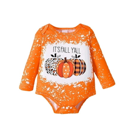 

Baby Boys Girls Jumpsuit Hoodie Romper My First Outfit Baby Boy Girl Pumpkin Clothes Bat Clothes Hoodie Romper Playsuit Jumpsuits Z0K-Orange 0-3 Months