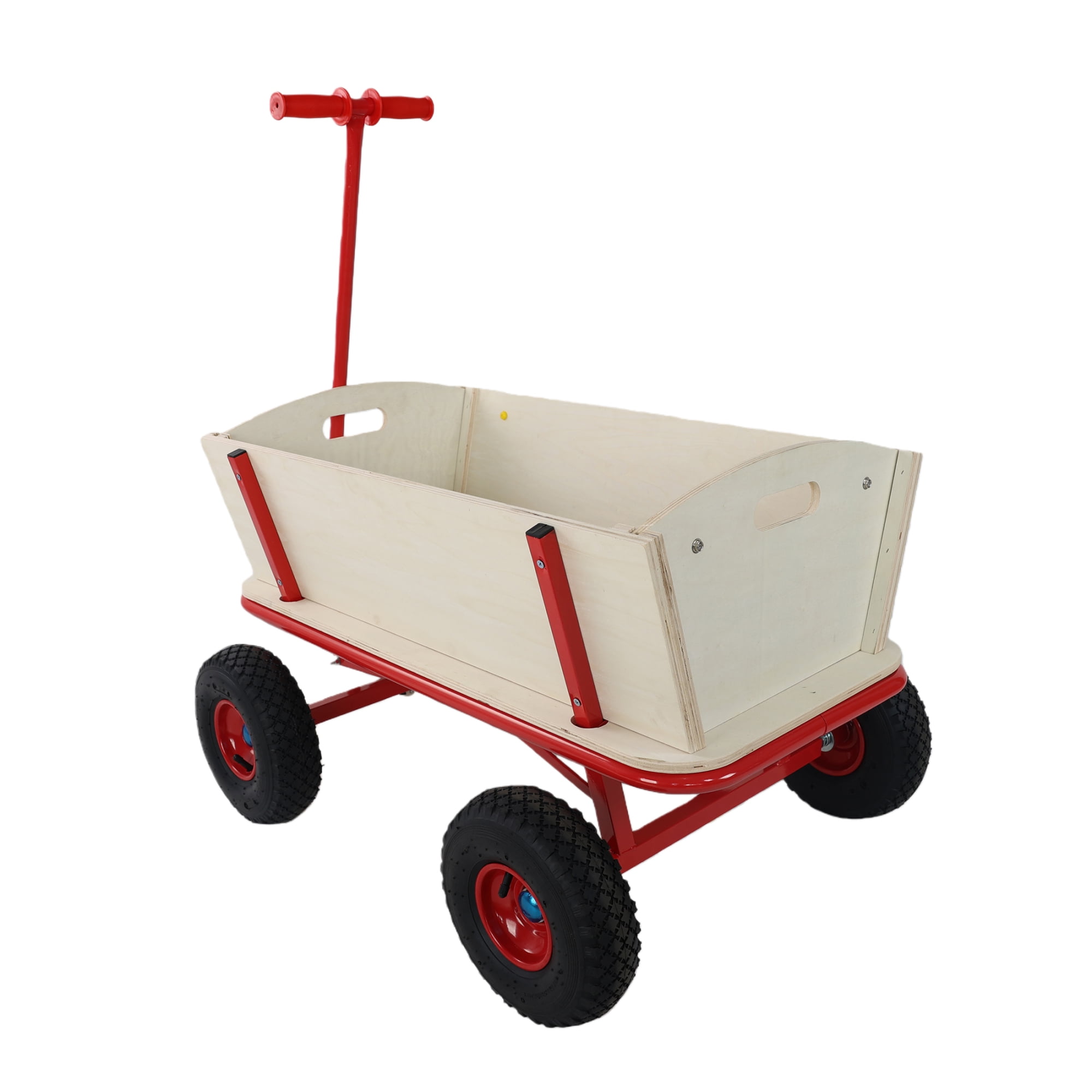 Jopath Outdoor carriage Wooden carriage + four-wheel design, Load-bearing capacity: 260LBS,Children's outdoor stroller, bringing joy to childhood outdoors