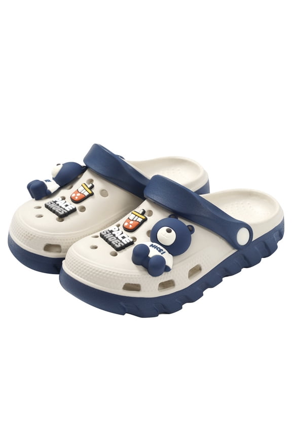 Kids Cute Clogs Cartoon Garden Shoes Boys Girls Slides Slippers Indoor Outdoor Children Water Shower Beach Pool Sandals