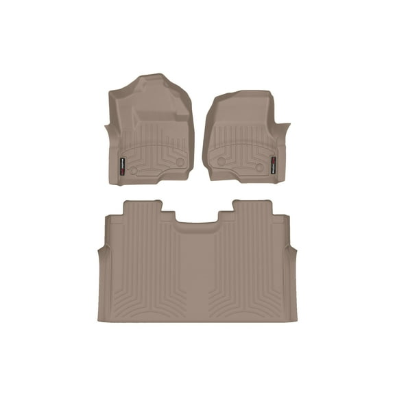 WeatherTech Custom Fit FloorLiners compatible with 2023-2024 Ford Super Duty - 1st & 2nd Row, Tan