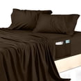 thumbnail image 1 of Juego de sábanas Utopia Bedding Queen, 4 piezas, microfibra, color marrón, 1 of 8