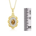thumbnail image 4 of RYLOS Necklace Yellow Gold Plated Silver 925 Flower Necklace Gemstone &  Diamonds Pendant 18" Chain 6X4MM Tiger Eye November Birthstone Womens Jewelry Silver Necklace, 4 of 8