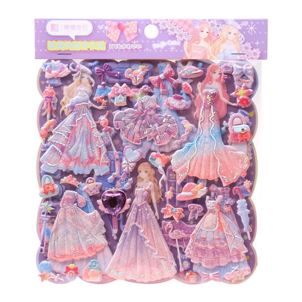 Pegatinas Princess Dress-Up 3D Puffy para niños