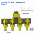 thumbnail image 4 of Conector de tubería de Agua de Grifo de Agua de Cada Cuatro Válvula de Cuatro Válvulas Diverador de Jardín Riñador de Mantenimiento del Césped, Divisor de Manguera de, 4 of 7
