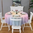 thumbnail image 2 of Dreamy Pastel Sky Round Tablecloth 60"x60",Wrinkle Wipeable Table Cloth for Kitchen Dining Room Picnic Patio Party, 2 of 6