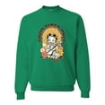 thumbnail image 1 of Wild Bobby, Betty Boop Good Vibes Only Betty Boop Unisex Crewneck Sweatshirt, Kelly, 4X-Large, 1 of 5