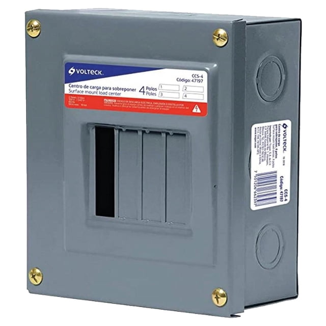 Centro de Carga para Descargas VoltLight 1Pza Monofásica Polos 4 Hilos 3 120 / 240V 50A 60Hz.
