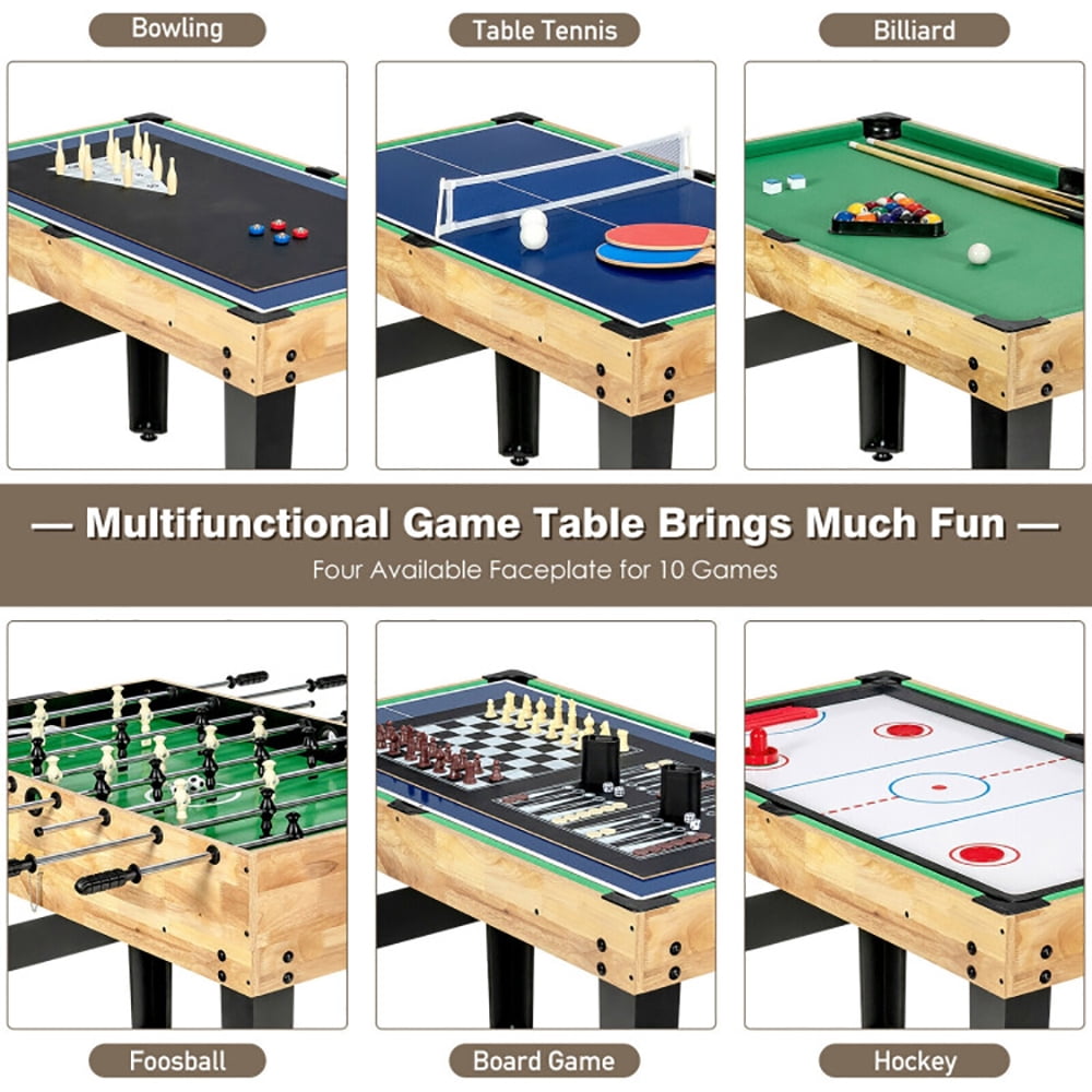 CIPACHO 10-in-1 Multi Combo Game Table Set for Home, Multi Game Table, Gifts for Boys and Girls Aged 6-12