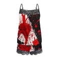 thumbnail image 5 of ZToonmas Women Halloween Print 2 Piece Pajama Set Lace Trim Cami Top and Shorts Soft Ladies Sleepwear Loungewear, 5 of 5