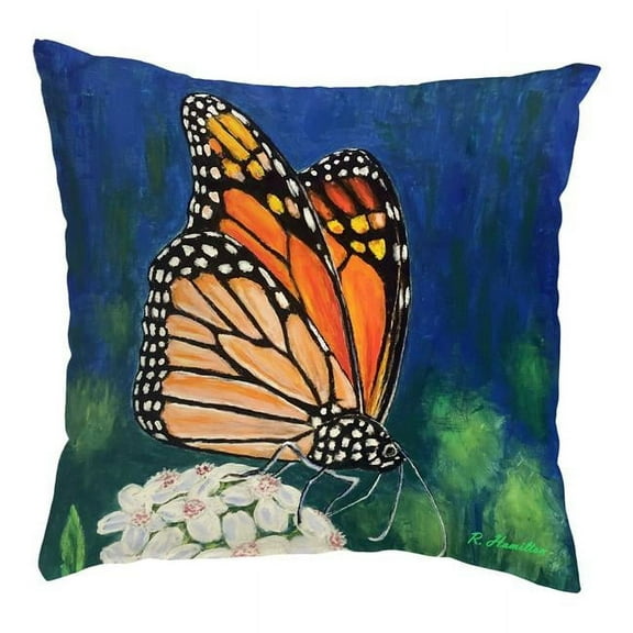 Betsydrake KS1212 Monarch & Flower Noncorded Pillow - Small