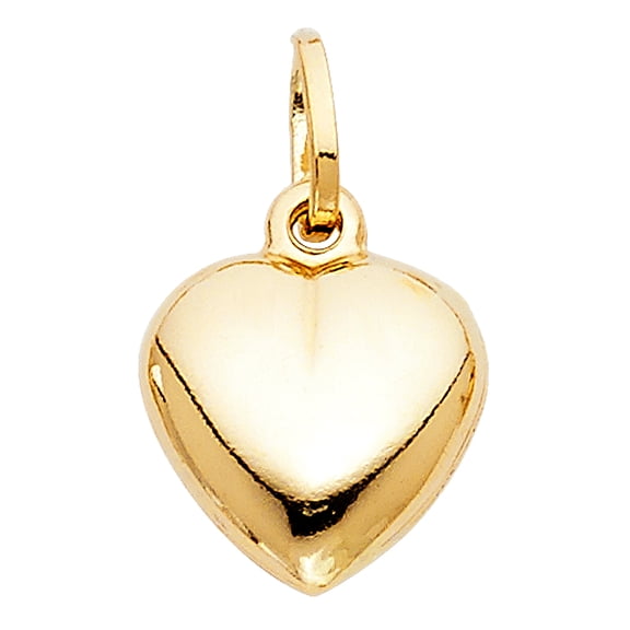Wellingsale 14K Yellow Gold Polished Heart Charm Pendant