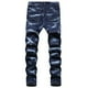 thumbnail image 3 of Jeans ajustados de moda con decoración de cremallera multibolsillo de alta gama para hombres Pompotops oipoqjl24080, 3 of 8