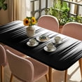 thumbnail image 3 of Black White Table Cloths for 4 Foot Rectangle Tables, Modern Geometric Abstract Gradient Striped Patio Waterproof Elastic Fitted Tablecloths, Washable Rectangular Table Cover for Camping, 3 of 8