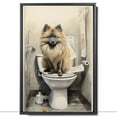 thumbnail image 2 of Keeshond Dog Canvas Wall Art for Bedroom Living Room Home Decor,Funny Dog Canvas Sitting on The Toilet Animal Pattern Office Artworks, modern wall decor, Ready to Hang, 2 of 6