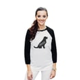 thumbnail image 2 of Thread Tank Labrador Dog Silhouette Unisex 3/4 Sleeves Baseball Raglan White Black Large, 2 of 4