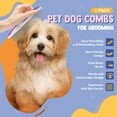 thumbnail image 2 of Poodle Pet Cat and Dog Grooming Comb with Stainless Steel Teeth, Purple 2 Pack, 2 of 10